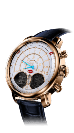 Jean Bugatti 46 mm Cream-white Rose Gold-plated