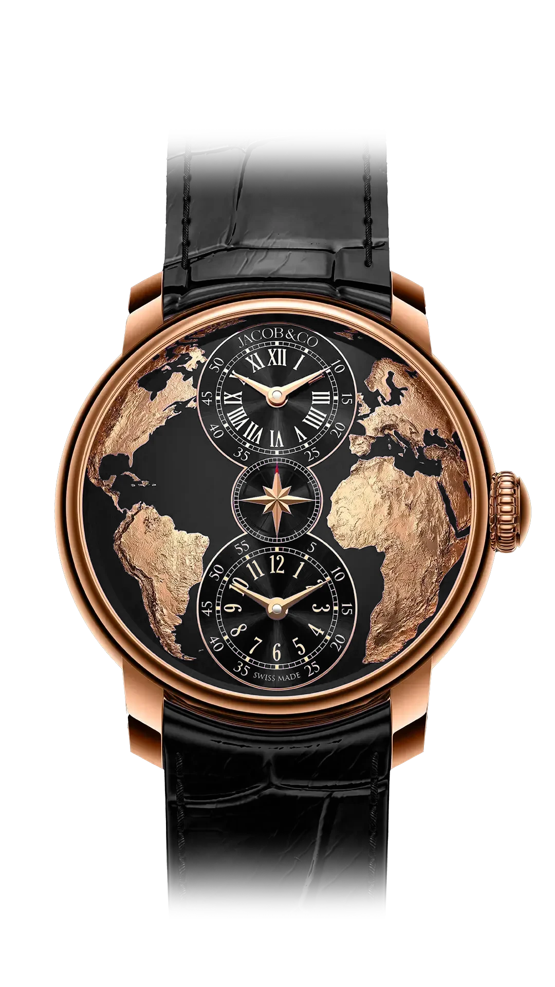 World is Yours Dual Time Zone 43mm Black Lacquered Dial World is Yours Dual Time Zone 43mm Black Lacquered Dial